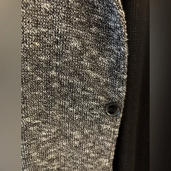 Oak + FORT Buttoned Cardigan Blazer, Heathered Grey Black, Size M oversized. - Picture 6 of 7